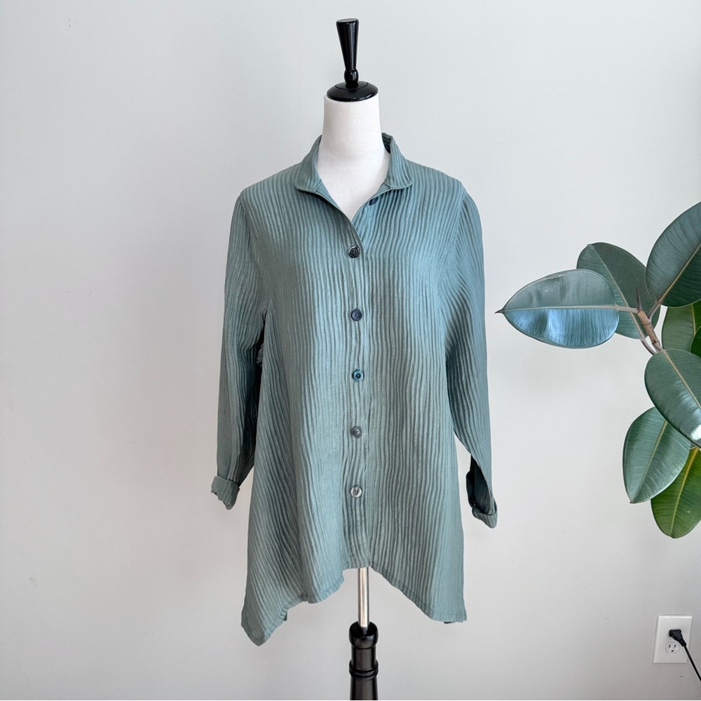 Engayla Art to Wear Crinkled Textured Lagenlook Top